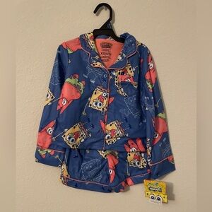 SpongeBob SquarePants Kids Pajama Set - Blue and Pink size XS 4/5- NWT